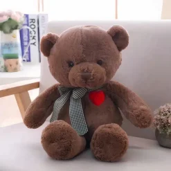 Peluche ours brun cœur