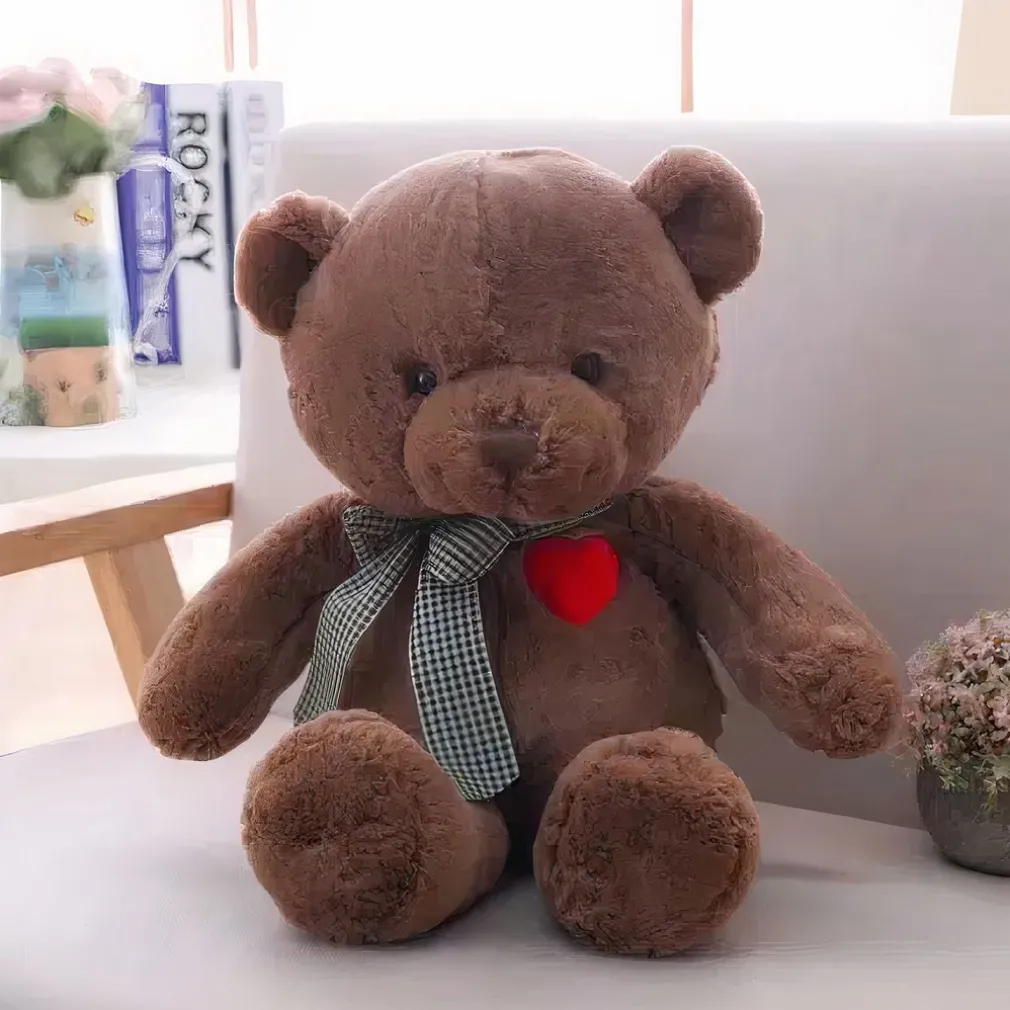Peluche ours brun cœur