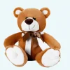 Peluche ours brun noeud