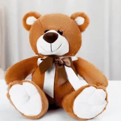 Peluche ours brun noeud