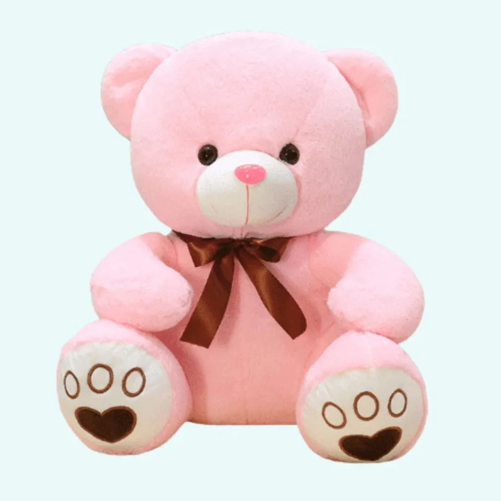 Peluche ours rose à croquer