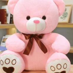 Peluche ours rose à croquer