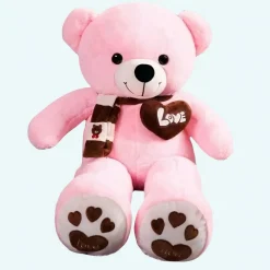 Peluche ours rose pleine d’amour