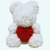 Peluche ours roses blanches