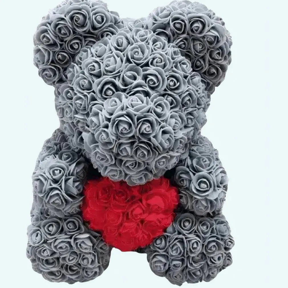 Peluche ours roses grises