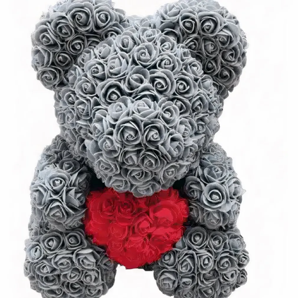 Peluche ours roses grises