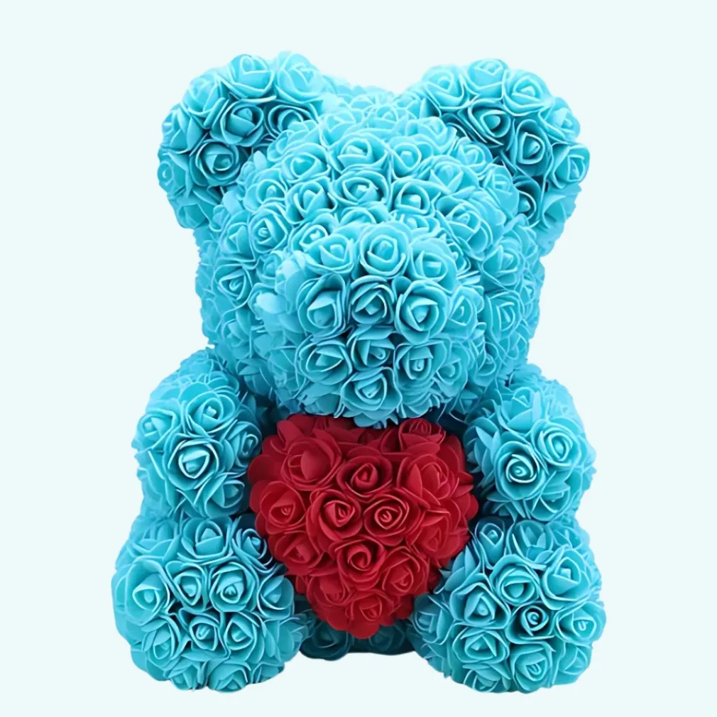 Peluche ours roses turquoises