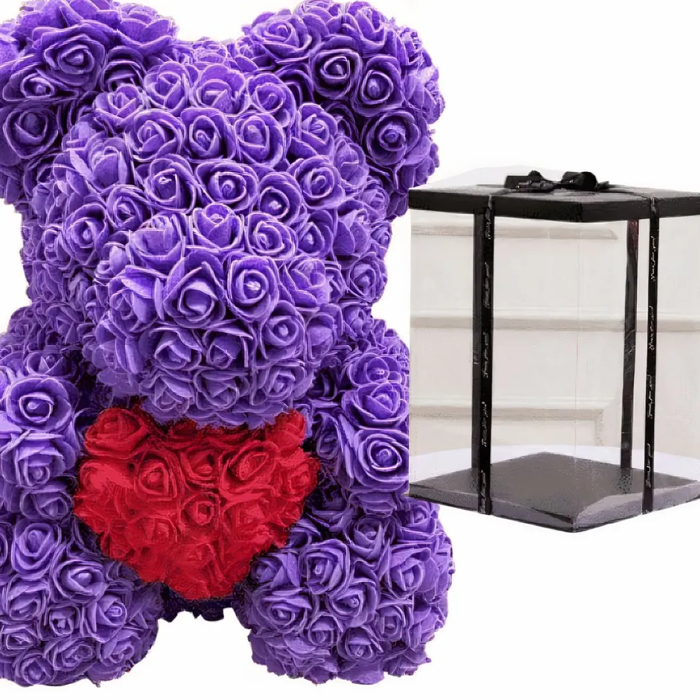 Peluche ours roses violettes coffret collector
