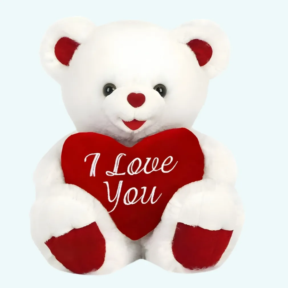 Peluche ourson blanc Love