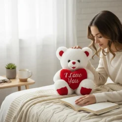 Peluche ourson blanc Love