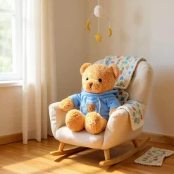 Peluche ourson pull bleu
