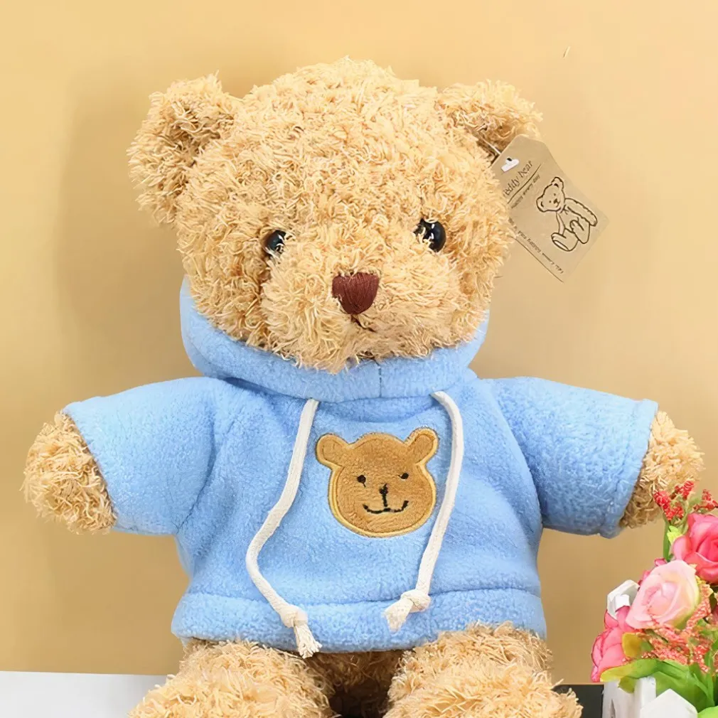 Peluche ourson pull bleu