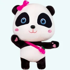 Peluche panda Baby Bus rose