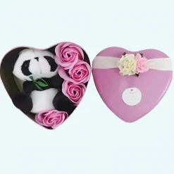 Peluche panda coffret rose Saint Valentin