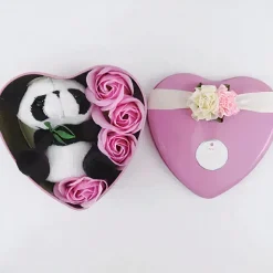 Peluche panda coffret rose Saint Valentin