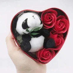 Peluche panda coffret rouge Saint Valentin