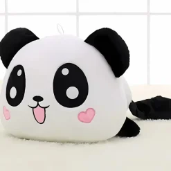 Peluche panda cœur oreiller