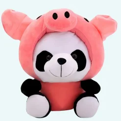Peluche panda déguisé en cochon
