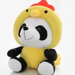 Peluche panda déguisé en poule