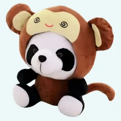 Peluche panda déguisé en singe