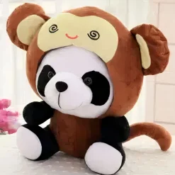 Peluche panda déguisé en singe