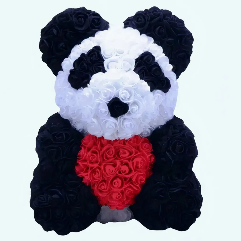 Peluche panda rose rouge
