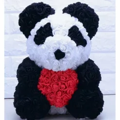 Peluche panda rose rouge