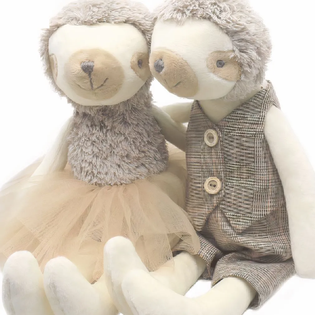 Peluche petit paresseux beige Mr et Mme
