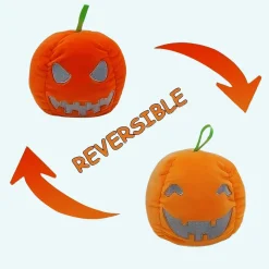 Peluche petite citrouille réversible, fluorescente