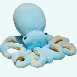 Peluche pieuvre bleue claire trop mignonne