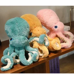 Peluche pieuvre bleue claire trop mignonne