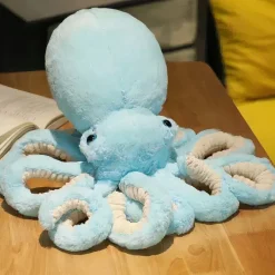 Peluche pieuvre bleue claire trop mignonne