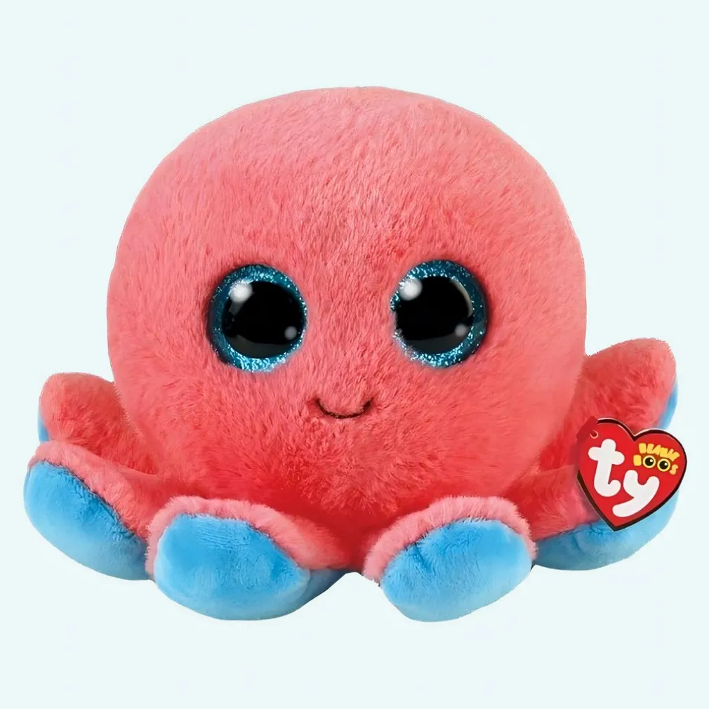 Peluche pieuvre corail adorable