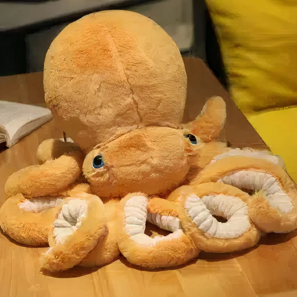 Peluche pieuvre jaune trop mignonne