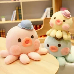Peluche pieuvre Kawaii bleue