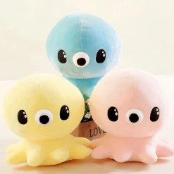 Peluche pieuvre mignonne Kawaii jaune