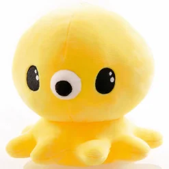 Peluche pieuvre mignonne Kawaii jaune