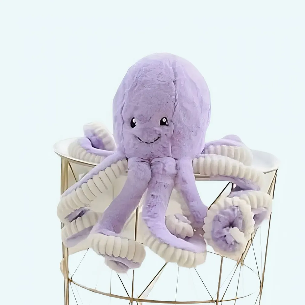 Peluche pieuvre violette super mignonne