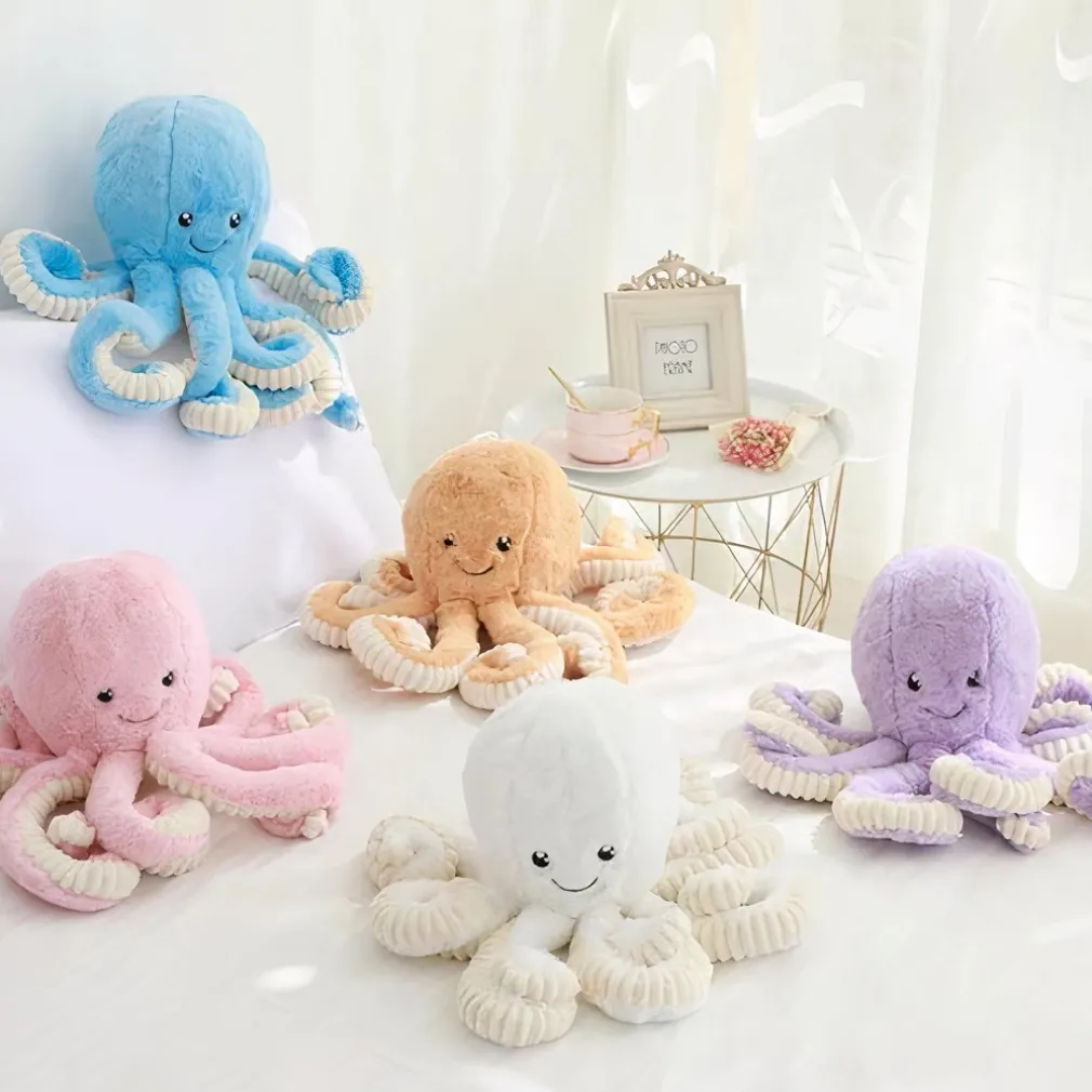 Peluche pieuvre violette super mignonne