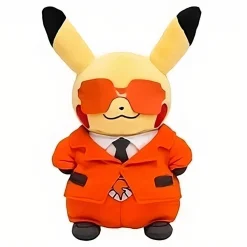 Peluche Pikachu avec costume rouge