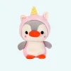 Peluche pingouin déguisé en licorne