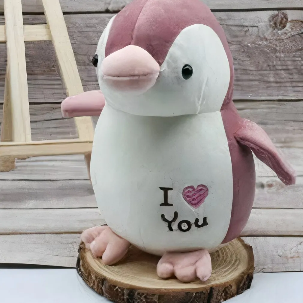 Peluche pingouin I love you