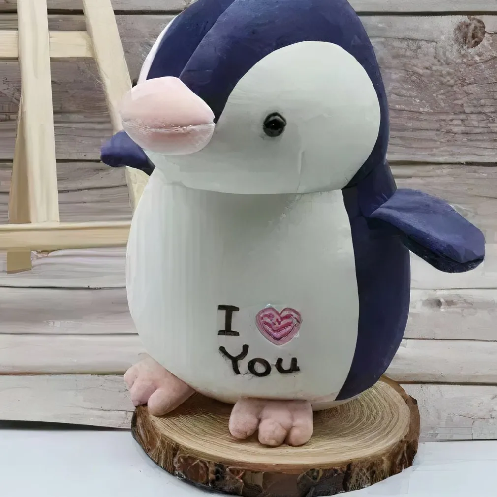 Peluche pingouin I love you