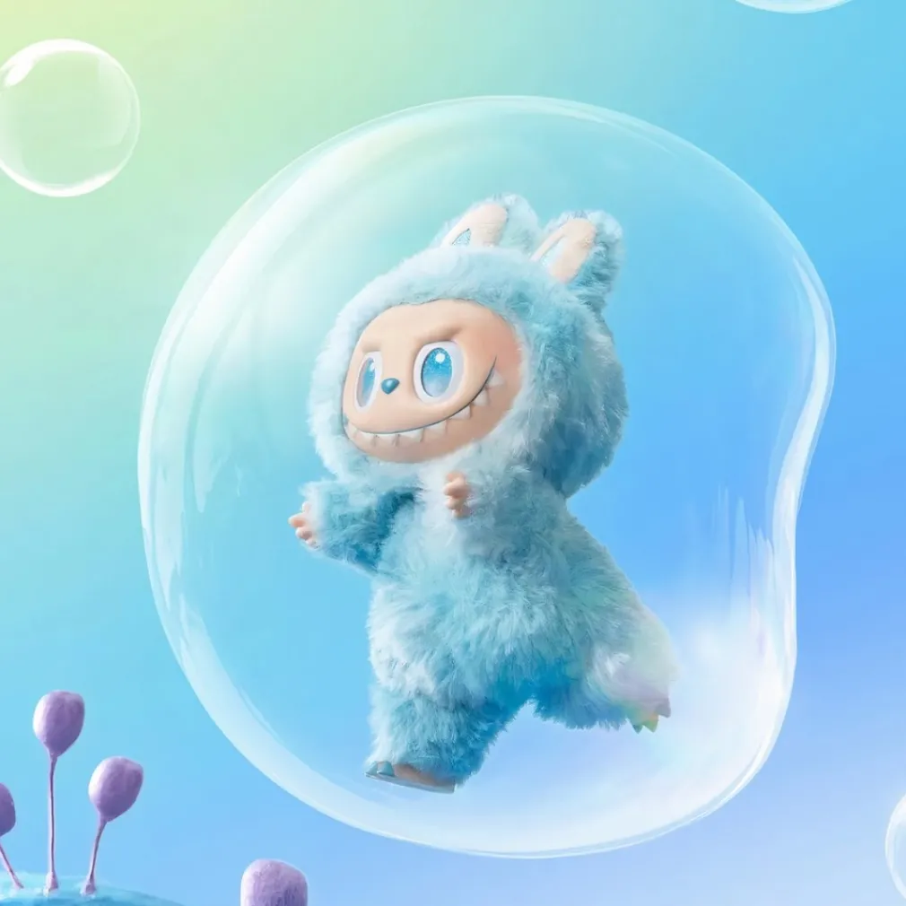 Peluche porte-clef style Labubu couleurs pop