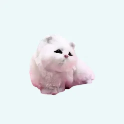 Peluche poupée chat blanc