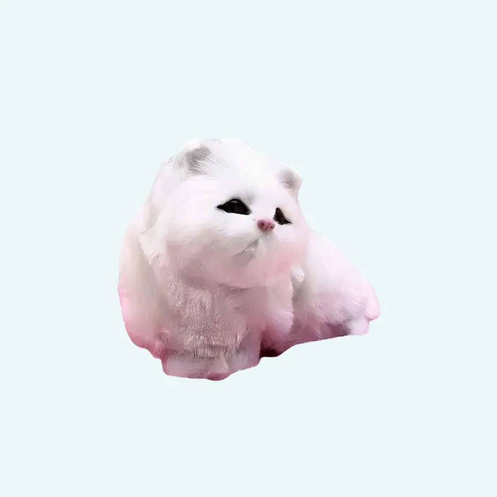 Peluche poupée chat blanc