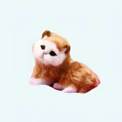 Peluche poupée chat roux