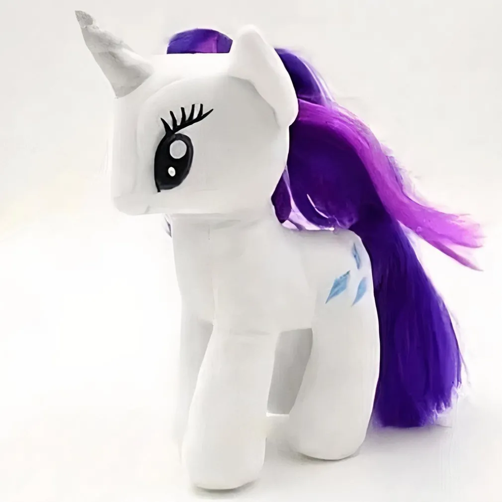 Peluche poupée licorne blanche