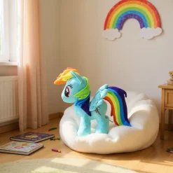 Peluche poupée licorne bleue