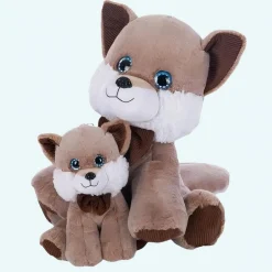 Peluche renard mignonne aux yeux bleus